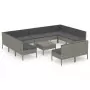 Set Divani da Giardino 12 pz con Cuscini in Polyrattan Grigio