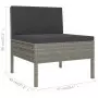 Set Divani da Giardino 12 pz con Cuscini in Polyrattan Grigio