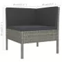 Set Divani da Giardino 7 pz con Cuscini in Polyrattan Grigio