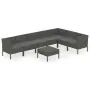 Set Divani da Giardino 8 pz con Cuscini in Polyrattan Grigio