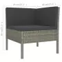 Set Divani da Giardino 8 pz con Cuscini in Polyrattan Grigio