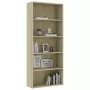 Libreria a 5 Ripiani in Rovere Sonoma 80x30x189cm Truciolato