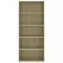 Libreria a 5 Ripiani in Rovere Sonoma 80x30x189cm Truciolato