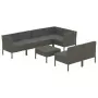 Set Divani da Giardino 8 pz con Cuscini in Polyrattan Grigio