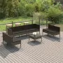 Set Divani da Giardino 9 pz con Cuscini in Polyrattan Grigio