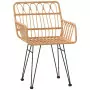 Sedie da Giardino 2pz con Braccioli 56x64x80 cm Rattan PE