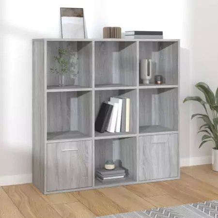 Libreria Grigio Sonoma 98x30x98 cm