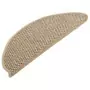 Tappeti Adesivi Scale Aspetto Sisal 15 pz 65x25 cm Beige Scuro