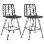 Sgabelli da Bar 2 pz Neri 45x56x103,5 cm Rattan PE e Acciaio