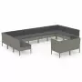 Set Divani da Giardino 12 pz con Cuscini in Polyrattan Grigio