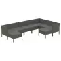 Set Divani da Giardino 9 pz con Cuscini in Polyrattan Grigio