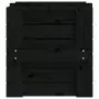 Contenitore Portaoggetti Nero 58x40,5x42 cm Legno Massello Pino