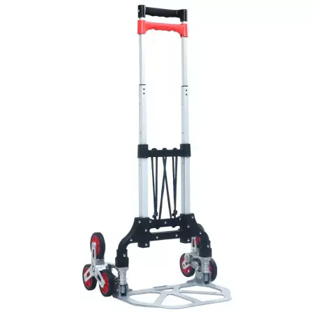 Carrello per Scale Pieghevole 70 kg in Alluminio Argento