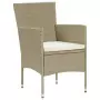 Set Mobili da Pranzo per Giardino 5 pz in Polyrattan Beige