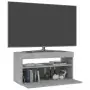 Mobile Porta TV con Luci LED Grigio Cemento 75x35x40 cm