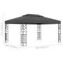 Gazebo con Tetto Doppio 3x4 m Antracite