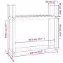 Portalegna Bianco 110x35x108,5 cm in Legno Massello di Pino