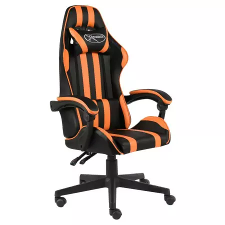 Sedia da Gaming Nero e Arancione in Similpelle