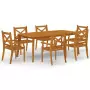 Set da Pranzo per Giardino 7 pz in Legno Massello di Acacia