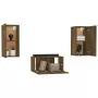 Set Mobili Porta TV 3 pz Rovere Fumo in Legno Multistrato