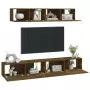 Set di Mobili Porta TV 4 pz Rovere Fumo in Legno Multistrato