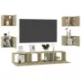 Set Porta TV 6 pz Rovere Sonoma in Truciolato