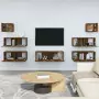 Set di Mobili Porta TV 7 pz Rovere Fumo in Legno Multistrato