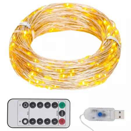 Stringa di Luci con 150 LED Bianco Caldo 15 m