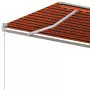 Tenda da Sole Retrattile Automatica Pali 6x3 m Arancio Marrone