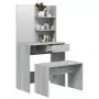 Set Tavolo da Toeletta Grigio Sonoma 74,5x40x141 cm