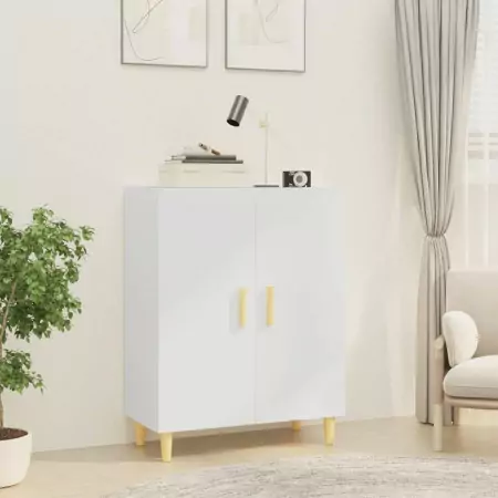 Credenza Bianca 70x34x90 cm in Legno Multistrato