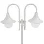 Lampione da Giardino E27 220 cm Alluminio 2 Lampade Bianco