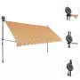 Tenda da Sole Retrattile Manuale con LED 350 cm Giallo e Blu