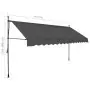 Tenda da Sole Retrattile Manuale con LED 400 cm Antracite