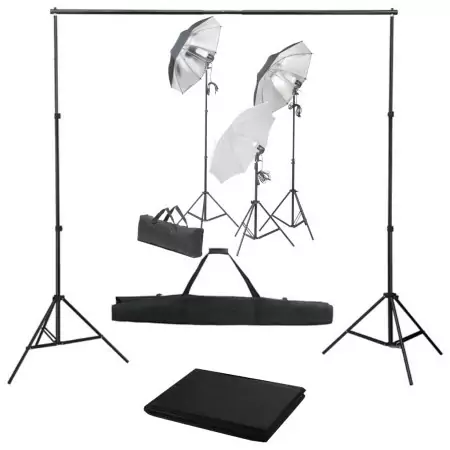 Kit Studio Fotografico con Set Luci e Fondale