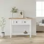 Tavolo Console in Pino Messicano Corona Bianco 90x34,5x73 cm