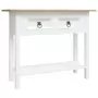 Tavolo Console in Pino Messicano Corona Bianco 90x34,5x73 cm