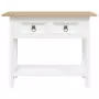 Tavolo Console in Pino Messicano Corona Bianco 90x34,5x73 cm