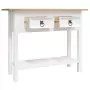 Tavolo Console in Pino Messicano Corona Bianco 90x34,5x73 cm