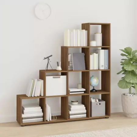 Libreria a Scala Rovere Marrone 142 cm in Legno Multistrato