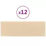 Pannelli Murali 12 pz Crema 90x15 cm Tessuto 3,24 m²