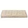 Cuscino per Pallet e Pavimento in Cotone 120x80x10 cm Beige