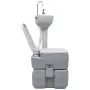 Set WC Portatile da Campeggio e Lavandino con Supporto Grigio