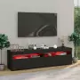 Mobili Porta TV con Luci LED 2 pz Nero 75x35x40 cm