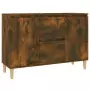 Credenza Rovere Fumo 103,5x35x70 cm in Legno Multistrato