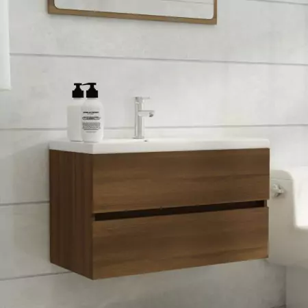 Mobile Lavabo Rovere Marrone 80x38,5x45 cm Legno Multistrato