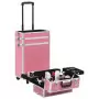 Valigia Trolley per Cosmetici Alluminio Rosa