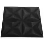 Pannelli Murali 3D 12 pz 50x50 cm Neri Origami 3 m²