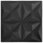 Pannelli Murali 3D 12 pz 50x50 cm Neri Origami 3 m²