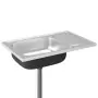 Lavello Cucina e Scolapiatti 800x500x155mm Acciaio Inox Argento